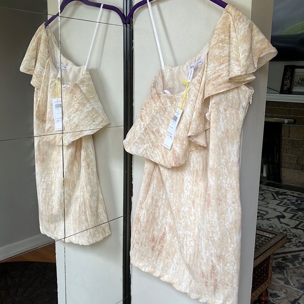BCBG one shoulder mini dress